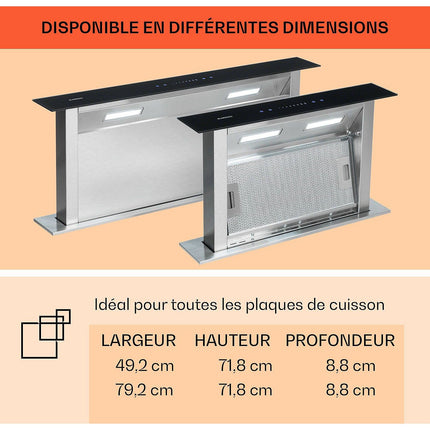 Hotte escamotable KLARSTEIN RoyalFlush escamotable 60cm 430m³/h noir