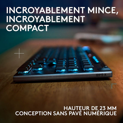 Clavier gamer sans fil LOGITECH G915 X Lightspeed TKL Tactile Noir