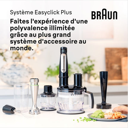 Mixeur BRAUN MQ7026X MultiQuick 7 gris et noir 2 accessoires