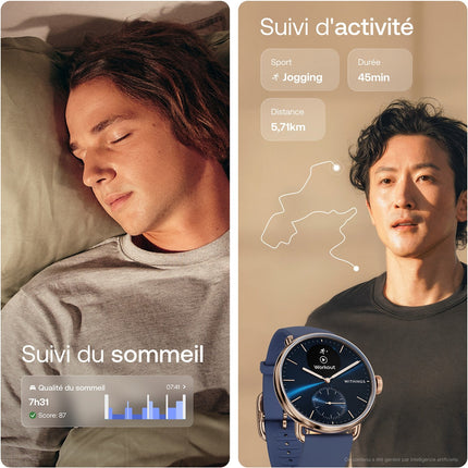 Montre santé WITHINGS Scanwatch 2 38mm Rose Gold Bleue