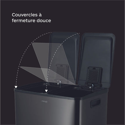 Poubelle de cuisine tri sélectif MIOGO 60L