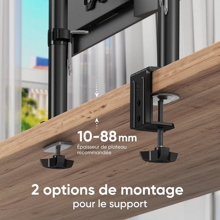 Support écran PC ONKRON Bras Écran PC 13–34", 8 kg, D101E-B Noir