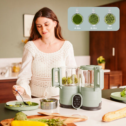 Mixeur Cuiseur Bébé BABYMOOV Nutriglass Celadon Green
