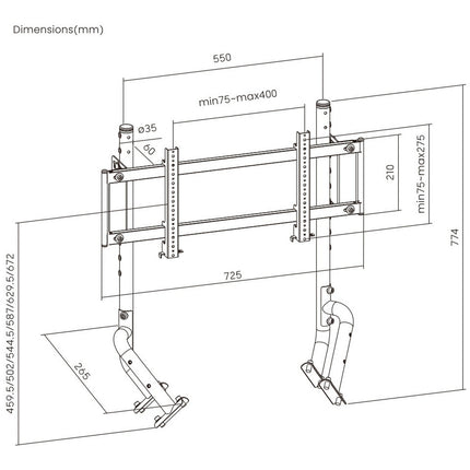 Support OPLITE R8 SINGLE MONITOR MOUNT Noir