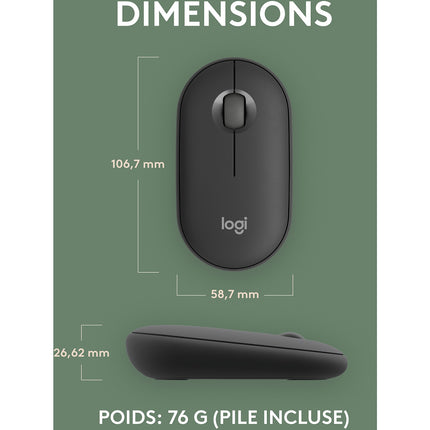 Souris sans fil LOGITECH Pebble 2 M350s Graphite