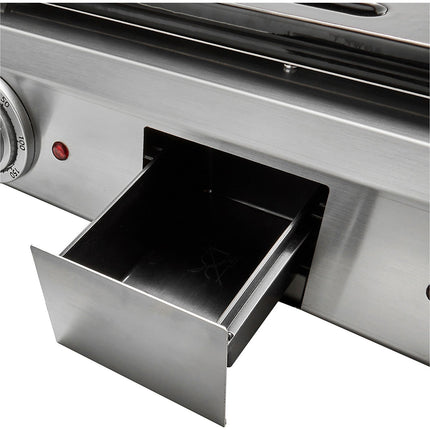 Plancha électrique RIVIERA ET BAR QPL1060 émaillée 2 brûleurs à poser, 57x35 cm
