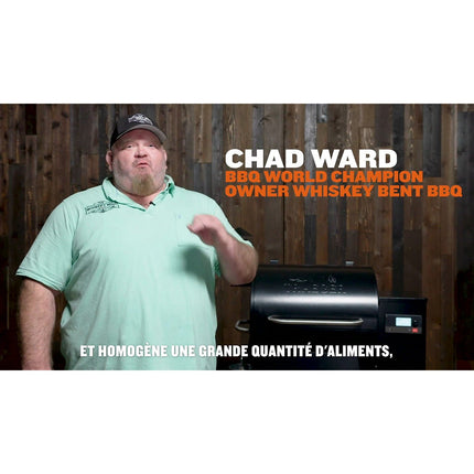Barbecue pellet TRAEGER Pro 575 noir sur chariot, grille haute 56x18 cm, grille basse 56x48 cm
