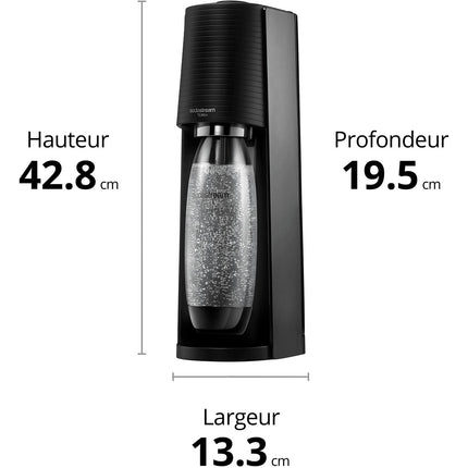 Machine à soda SODASTREAM Terra Noire pack 2 bouteilles + 1 recharge