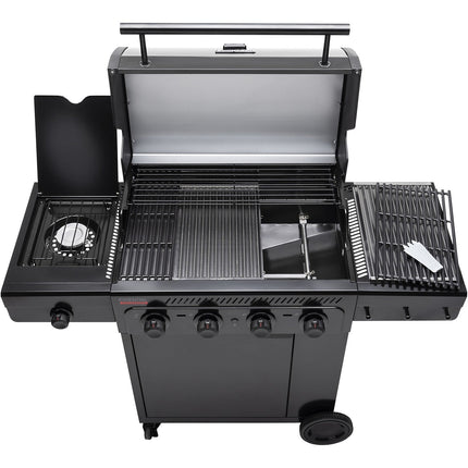 Barbecue gaz CHAR BROIL Essential 4G, sur chariot, 5 brûleurs dont 1 latéral, surface de cuisson 72 x 46 cm