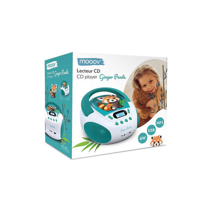 Lecteur CD MOOOV Lecteur CD MP3 Panda Roux enfant avec po