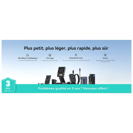 Batterie externe INIU 5000 mAh magnet Qi2 MagPro slim bleu