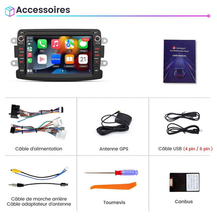 Autoradio connecté JUNSUN pour Renault Dacia Duster 2+64G Carplay