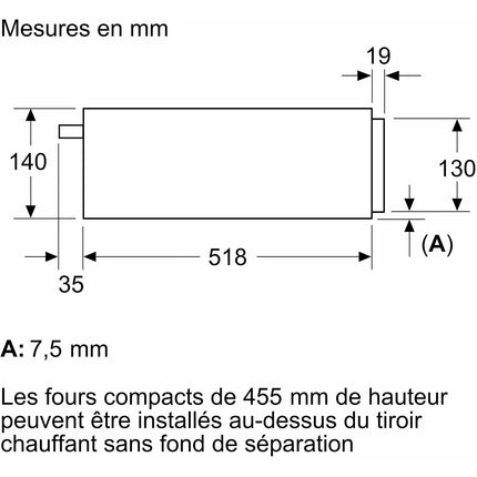 Tiroir Chauffant SIEMENS BI710C1B1 iQ700, Push & Pull