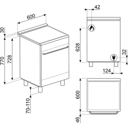 Cuisinière gaz SMEG SX61GM