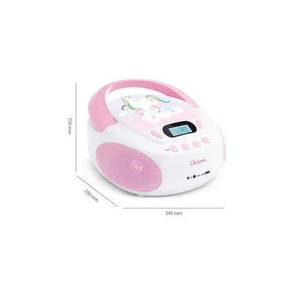 Lecteur CD MOOOV Lecteur CD MP3 Unicorn enfant avec port