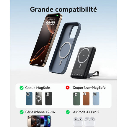 Batterie externe INIU 10000 mAh MagPro slim noir