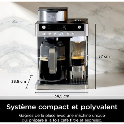 Cafetière filtre et capsules NINJA avec mousseur intégré CFN803EU