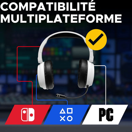 Casque gamer THE G-LAB KORP BARIUM Blanc