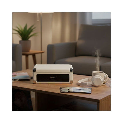 Platine CD PRIXTON Boogie Bluetooth, Radio FM et AUX, Crème