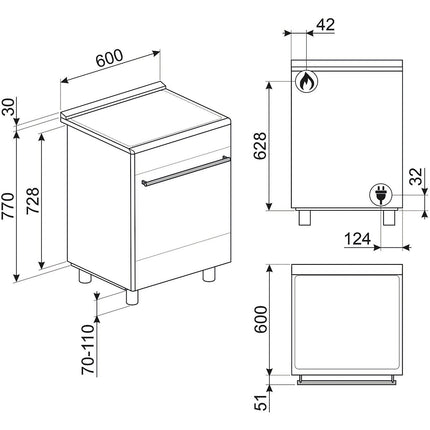 Cuisinière gaz SMEG GP61BL9
