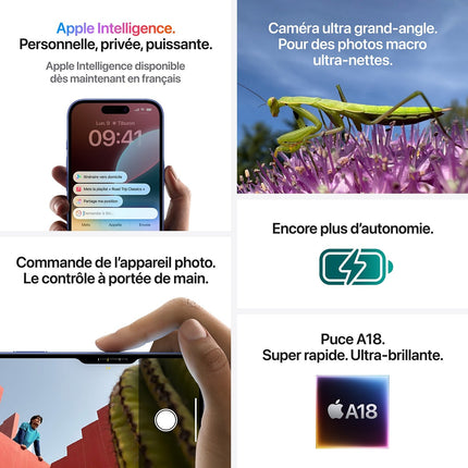 Smartphone APPLE iPhone 16 Rose 256Go Reconditionné