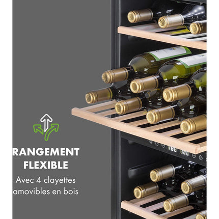 Cave à vin polyvalente KLARSTEIN Vinamour 45D 2 zones 118L 45bt Inox