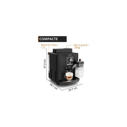 Expresso Broyeur KRUPS Intensity Lait, Machine espresso automatique, 5 boissons EA5028E0
