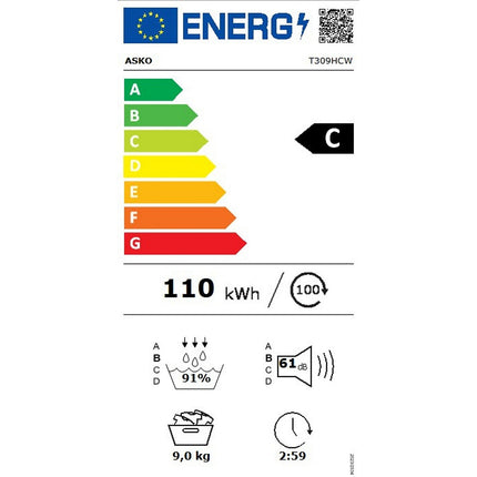 Sèche linge pompe à chaleur ASKO T309HCW