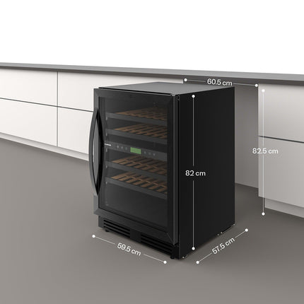 Cave à vin polyvalente KLARSTEIN VeroSteel 2 zones 129L 43 bt 60 cm Noir