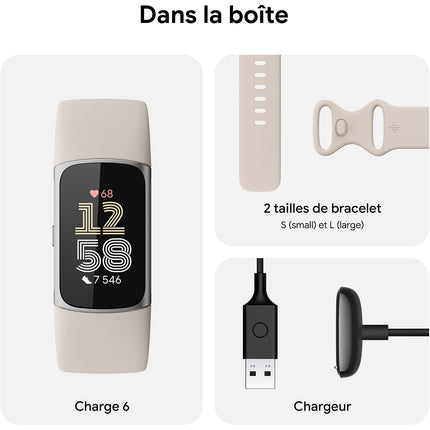 Montre santé FITBIT Charge 6 Argent et porcelaine
