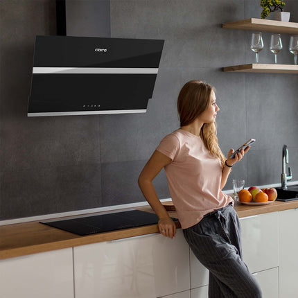 Hotte décorative murale inclinée CIARRA 736NBK60