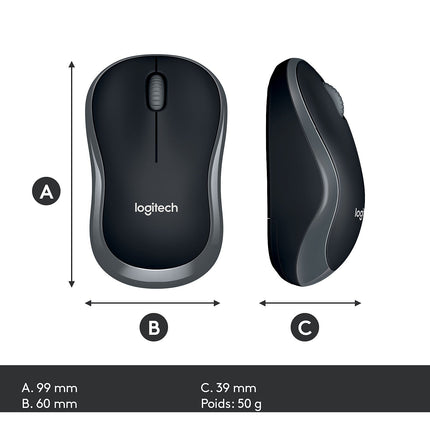 Souris sans fil LOGITECH M185 Swift Grey