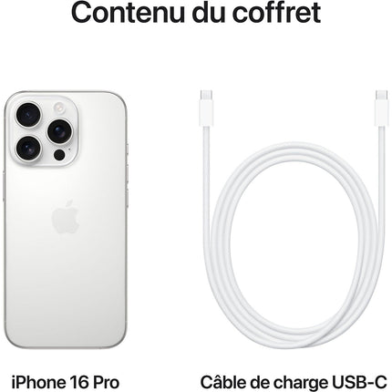 Smartphone APPLE iPhone 16 Pro Titane Blanc 256Go Reconditionné
