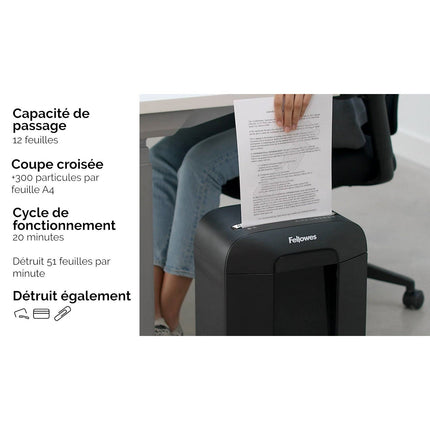 Destructeur FELLOWES MICROSHRED LX85 NOIR