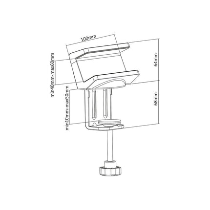 Range câble KIMEX Support de table pour multiprise, noir