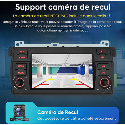 Autoradio connecté JUNSUN pour BMW E46 3er 1998-2006 7"Carplay FM