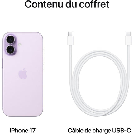 Smartphone APPLE iPhone 17 Lavande 512Go Reconditionné