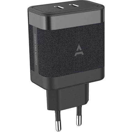 Chargeur ordinateur portable ADEQWAT 65W 2 USB-C + Cable USB-C 2M - Noir