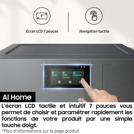 Lave linge séchant hublot SAMSUNG WD18DB8995BZT2 Bespoke AI Combo