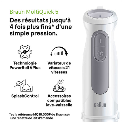 Mixeur BRAUN Mixeur BRAUN MultiQuick 5 MQ50201M 2 accessoires