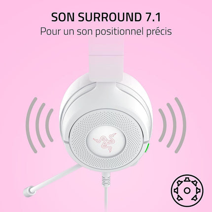 Casque gamer RAZER KRAKEN KITTY V3 X BLANC