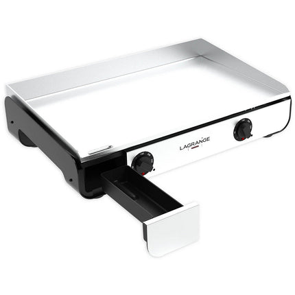 Plancha électrique LAGRANGE Pro 65L noir 2 brûleurs à poser, 65x40 cm + kit d'accessoires
