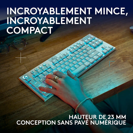 Clavier gamer sans fil LOGITECH G915 X Lightspeed TKL Tactile Blanc
