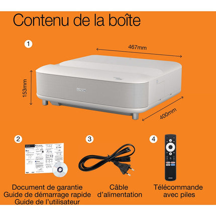 Vidéoprojecteur home cinéma EPSON EH-LS670W 2025 4K PRO UHD, Google TV