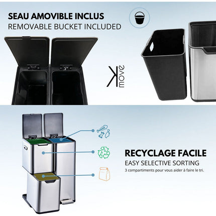 Poubelle de cuisine tri sélectif KITCHEN MOVE HAJA