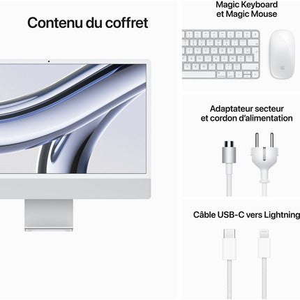 Ordinateur Apple IMAC 24' M1 8Go RAM 512Go SSD Argent Reconditionné