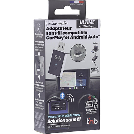 Adaptateur antenne autoradio TNB sans fil CarPlay & Android auto Noir