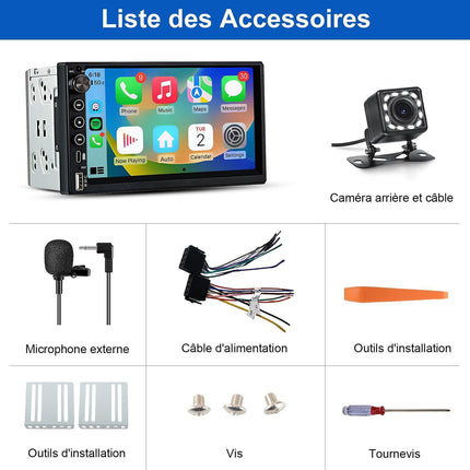 Autoradio connecté JUNSUN 7" GPS KAM Avec écran Carplay