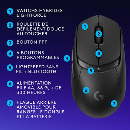Souris Gamer Sans Fil LOGITECH G309 Lightspeed Noir