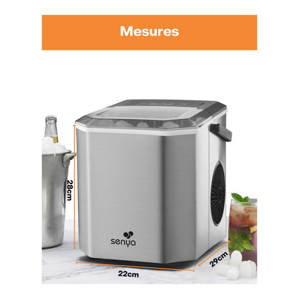 Machine à glaçons SENYA 1,3L - 12kg par jour - Ecran Led